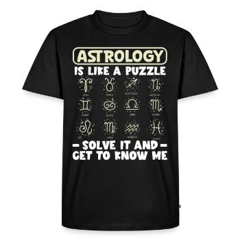 L’astrologie comme puzzle le résoudre signes ésotériques - T-shirt Premium bio Homme - noir - Devant - Nico (187cm)