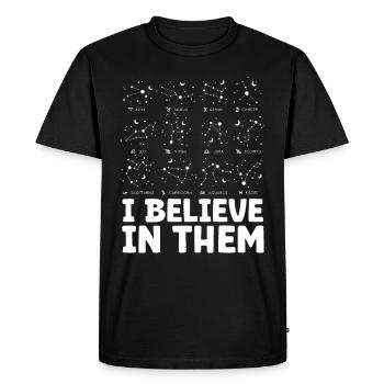 L’astrologie croit en eux Signes ésotériques - T-shirt Premium bio Homme - noir - Devant - Nico (187cm)