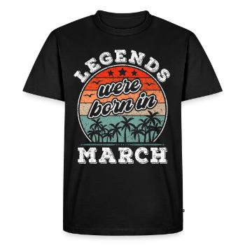 Mars Anniversaire né en Mars Cadeau de légende - T-shirt Premium bio Homme - noir - Devant - Nico (187cm)