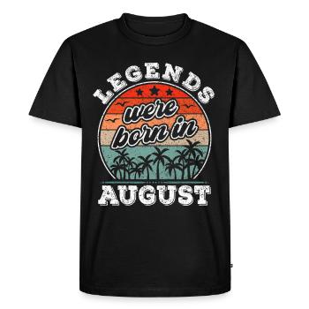 August Birthday August Born Legend Gift - Men's Premium Organic T-Shirt - black - Front - Nico (187cm)
