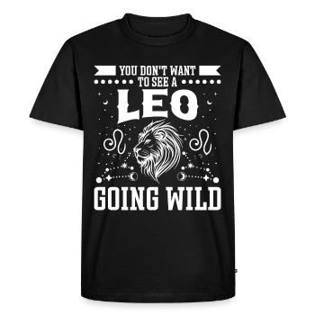 L’astrologie veut voir un Lion devenir ésotérisme sauvage - T-shirt Premium bio Homme - noir - Devant - Nico (187cm)