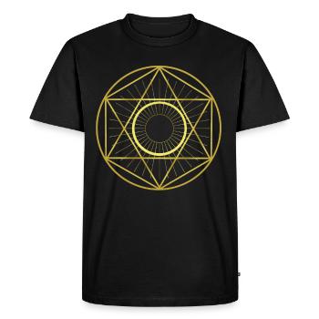 Graphic - Circle - Star - Geometry - Men's Premium Organic T-Shirt - black - Front - Nico (187cm)