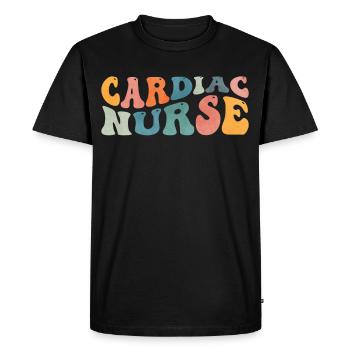 Groovy Infirmière cardiaque Soins infirmiers en cardiologie cardiaque - T-shirt Premium bio Homme - noir - Devant - Nico (187cm)