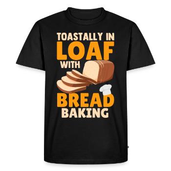 Drôle de pain grillé dans le pain avec pain cuisant le boulanger - T-shirt Premium bio Homme - noir - Devant - Nico (187cm)