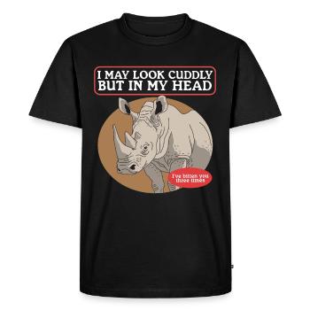 Rhinocéros Rhinocéros Rhinocéros Cadeau - T-shirt Premium bio Homme - noir - Devant - Nico (187cm)