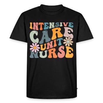Infirmière groovy en soins intensifs IC - T-shirt Premium bio Homme - noir - Devant - Nico (187cm)