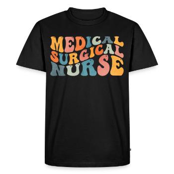Groovy Infirmière médico-chirurgicale M - T-shirt Premium bio Homme - noir - Devant - Nico (187cm)