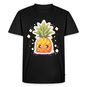 pineapple plant fruit pineapple decoration - Men's Premium Organic T-Shirt - black - Front - Nico (187cm)