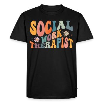 Groovy Thérapeute en travail social Thérapie Travail social - T-shirt Premium bio Homme - noir - Devant - Nico (187cm)