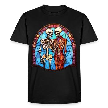 Halloween Stained Glass Stained Glass - Men's Premium Organic T-Shirt - black - Front - Nico (187cm)