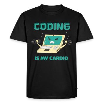 Programmer Coding Fitness Funny Computer Scientist - Men's Premium Organic T-Shirt - black - Front - Nico (187cm)