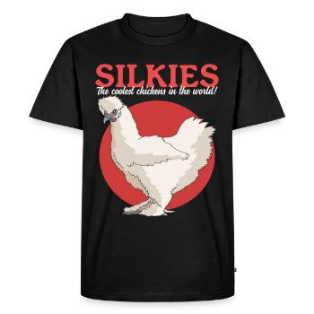 Silk Chicken Silkie Chicken Silk Chickens Cadeau - T-shirt Premium bio Homme - noir - Devant - Nico (187cm)