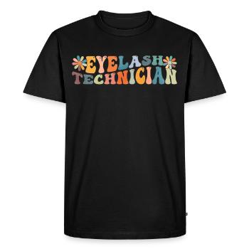 Groovy Eyelash Technician Lash Tech Beautician - T-shirt Premium bio Homme - noir - Devant - Nico (187cm)