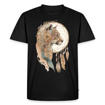 Cougar Tribal Watercolor Cougar Dream Catcher - Men's Premium Organic T-Shirt - black - Front - Nico (187cm)