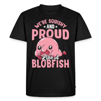 Proud as a Blobfish Owner Blobfishes - Men's Premium Organic T-Shirt - black - Front - Nico (187cm)