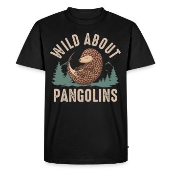 Wild About Pangolins Propriétaire Pangolin Lover - T-shirt Premium bio Homme - noir - Devant - Nico (187cm)