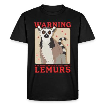 Lémurien à queue annelée cadeau - T-shirt Premium bio Homme - noir - Devant - Nico (187cm)