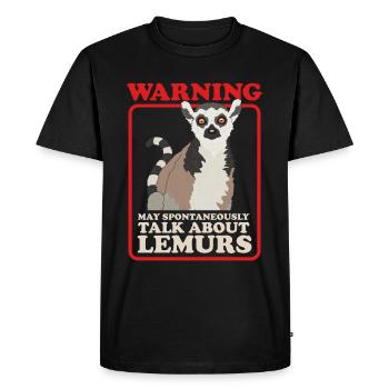Lémurien à queue annelée lémuriens cadeau - T-shirt Premium bio Homme - noir - Devant - Nico (187cm)