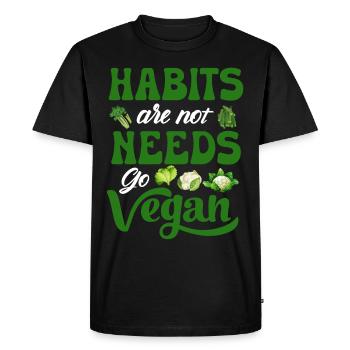 Véganisme végétalien - T-shirt Premium bio Homme - noir - Devant - Nico (187cm)