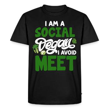 Véganisme végétalien - T-shirt Premium bio Homme - noir - Devant - Nico (187cm)