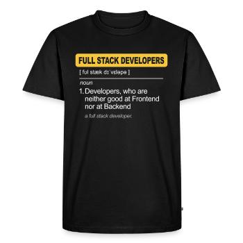 Programmeur Humour Coding Blagues Développeur - T-shirt Premium bio Homme - noir - Devant - Nico (187cm)