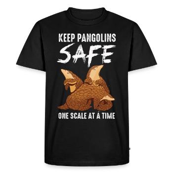 Gardez les pangolins en sécurité sur les animaux de - T-shirt Premium bio Homme - noir - Devant - Nico (187cm)