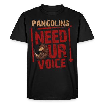 Les pangolins ont besoin de notre voix Propriétaires de - T-shirt Premium bio Homme - noir - Devant - Nico (187cm)