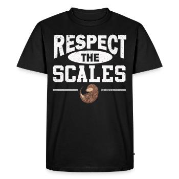 Les amateurs de pangolin respectent les écailles - T-shirt Premium bio Homme - noir - Devant - Nico (187cm)