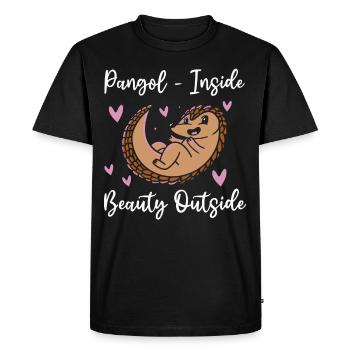 Pangol-inside Pangolins Lover Pangolin - T-shirt Premium bio Homme - noir - Devant - Nico (187cm)
