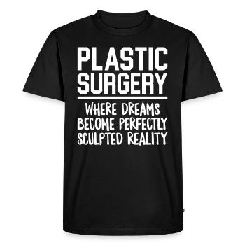 Chirurgie plastique Réalité Sculptée Chirurgien - T-shirt Premium bio Homme - noir - Devant - Nico (187cm)