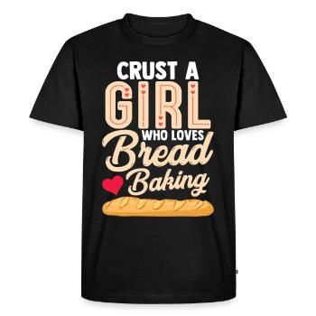 Drôle de croûte Une fille qui aime faire du pain - T-shirt Premium bio Homme - noir - Devant - Nico (187cm)
