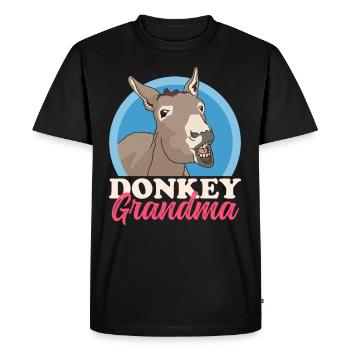 Donkey Grandma | Donkey owner donkey lover gift - Men's Premium Organic T-Shirt - black - Front - Nico (187cm)