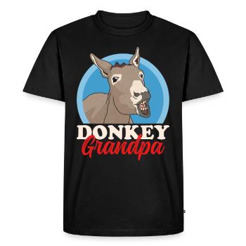 Donkey Grandpa | Donkey Owner Donkey Lover Gift - Men's Premium Organic T-Shirt - black - Front - Nico (187cm)