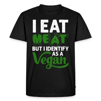 Véganisme végétalien - T-shirt Premium bio Homme - noir - Devant - Nico (187cm)