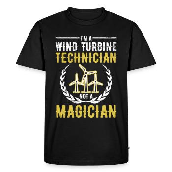 Wind Turbine Technician Windmill Renewables - Men's Premium Organic T-Shirt - black - Front - Nico (187cm)