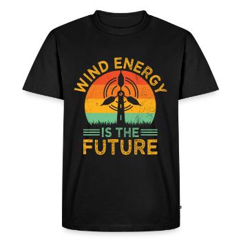 Wind energy is the windmill of the future Windtech - Men's Premium Organic T-Shirt - black - Front - Nico (187cm)