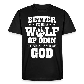 It is better to be a wolf Odin than a lamb - Men's Premium Organic T-Shirt - black - Front - Nico (187cm)