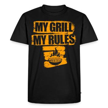 My Grill My Rules Meat Eaters Grilling - Men's Premium Organic T-Shirt - black - Front - Nico (187cm)