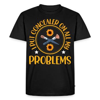 I apply concealer to all my problems - Men's Premium Organic T-Shirt - black - Front - Nico (187cm)