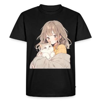 Anime et chats Kawaii Girl Anime - T-shirt Premium bio Homme - noir - Devant - Nico (187cm)