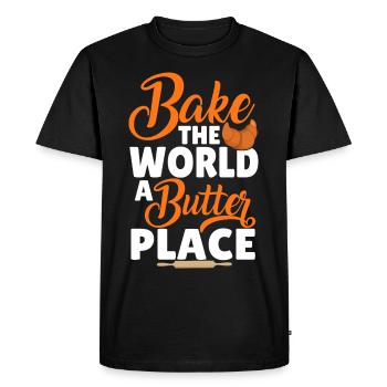 Funny bread baking baker - Men's Premium Organic T-Shirt - black - Front - Nico (187cm)