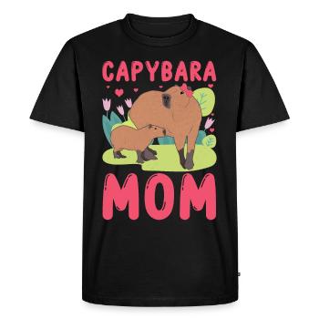 Drôle Capybara Mama Mami - T-shirt Premium bio Homme - noir - Devant - Nico (187cm)