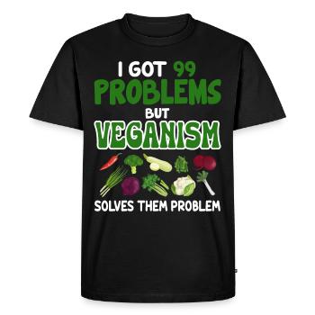 Véganisme végétalien - T-shirt Premium bio Homme - noir - Devant - Nico (187cm)