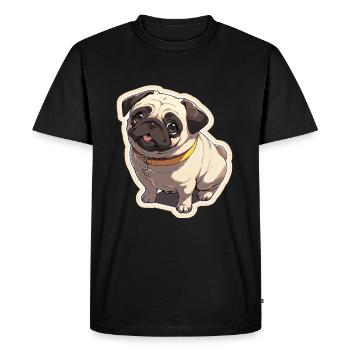 Pug Pug Dog Pug Gifts Pug Lovers - Men's Premium Organic T-Shirt - black - Front - Nico (187cm)