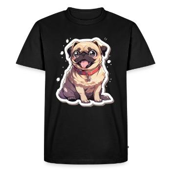 Pug Pug Dog Pug Gifts Pug Lovers - Men's Premium Organic T-Shirt - black - Front - Nico (187cm)