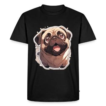 Pug Pug Dog Pug Gifts Pug Lovers - Men's Premium Organic T-Shirt - black - Front - Nico (187cm)