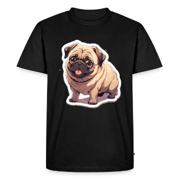 Pug Pug Dog Pug Gifts Pug Lovers - Men's Premium Organic T-Shirt - black - Front - Nico (187cm)