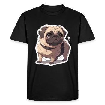 Pug Pug Dog Pug Gifts Pug Lovers - Men's Premium Organic T-Shirt - black - Front - Nico (187cm)