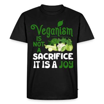 Véganisme végétalien - T-shirt Premium bio Homme - noir - Devant - Nico (187cm)