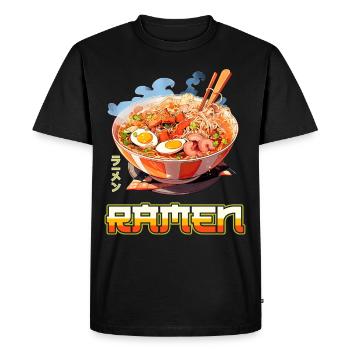 Nouilles Ramen d’anime - T-shirt Premium bio Homme - noir - Devant - Nico (187cm)